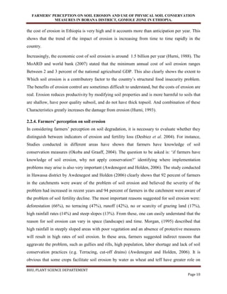 ASSESSEMENT OF FARMERS’ PERCEPTION ON SOIL EROSION AND USE OF PHYSICAL ...