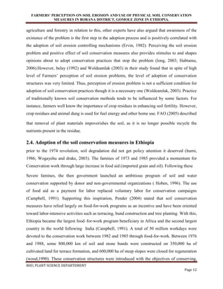ASSESSEMENT OF FARMERS’ PERCEPTION ON SOIL EROSION AND USE OF PHYSICAL ...