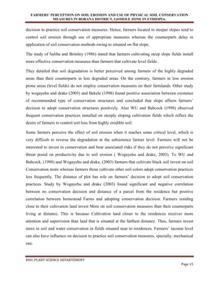 ASSESSEMENT OF FARMERS’ PERCEPTION ON SOIL EROSION AND USE OF PHYSICAL ...