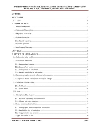 ASSESSEMENT OF FARMERS’ PERCEPTION ON SOIL EROSION AND USE OF PHYSICAL ...