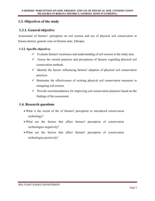 ASSESSEMENT OF FARMERS’ PERCEPTION ON SOIL EROSION AND USE OF PHYSICAL ...