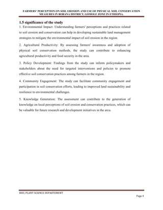 ASSESSEMENT OF FARMERS’ PERCEPTION ON SOIL EROSION AND USE OF PHYSICAL ...