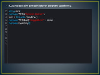 Programlama Temelleri Değişkenler | PPTX