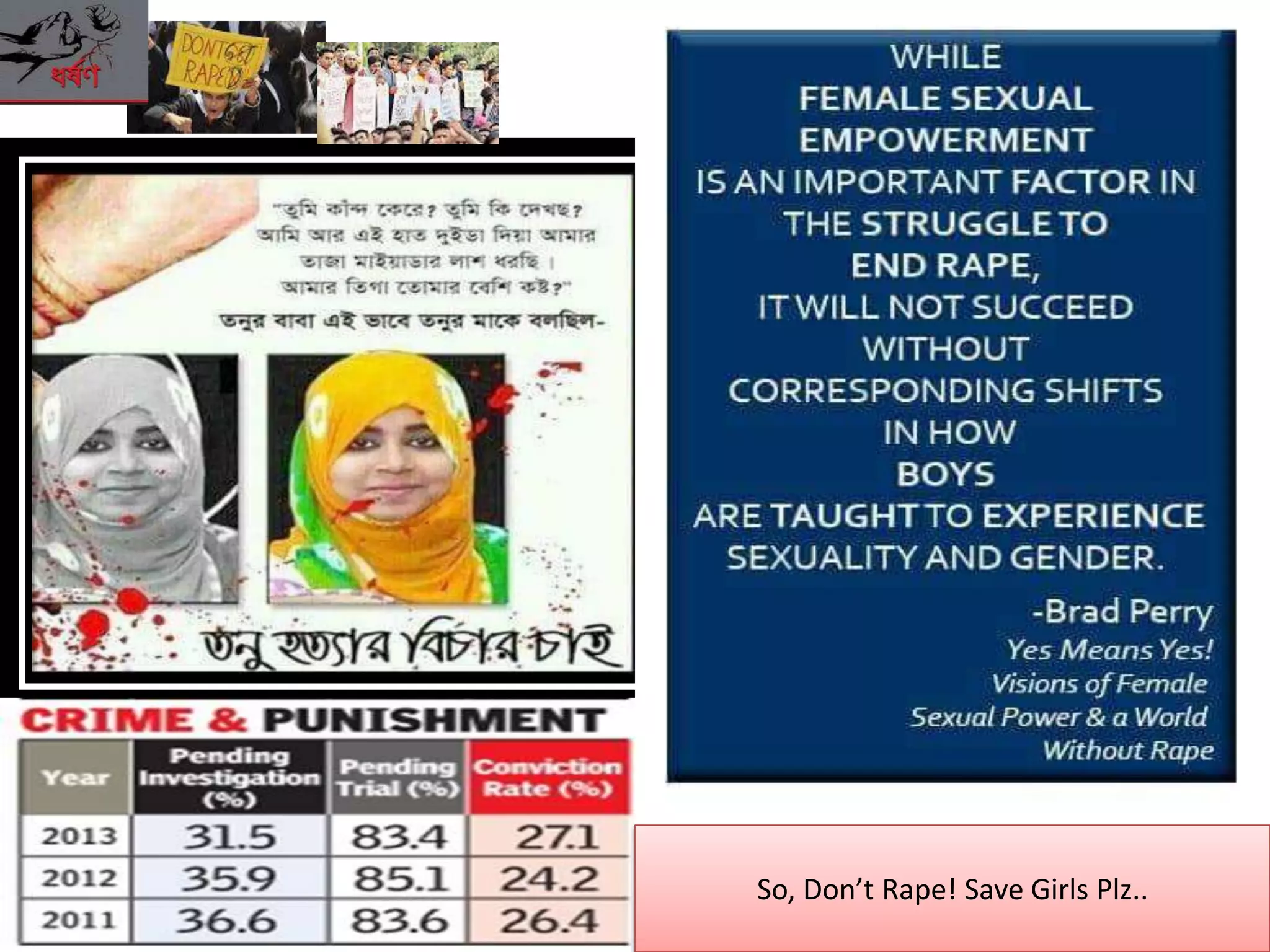 So, Don’t Rape! Save Girls Plz..
 