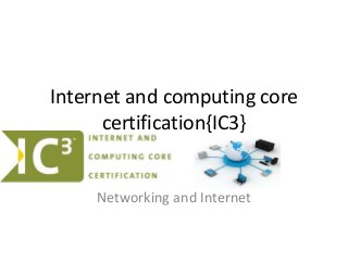 Internet and computing core
      certification{IC3}


     Networking and Internet
 