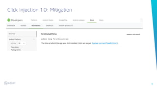 9
Click Injection 1.0: Mitigation
 
