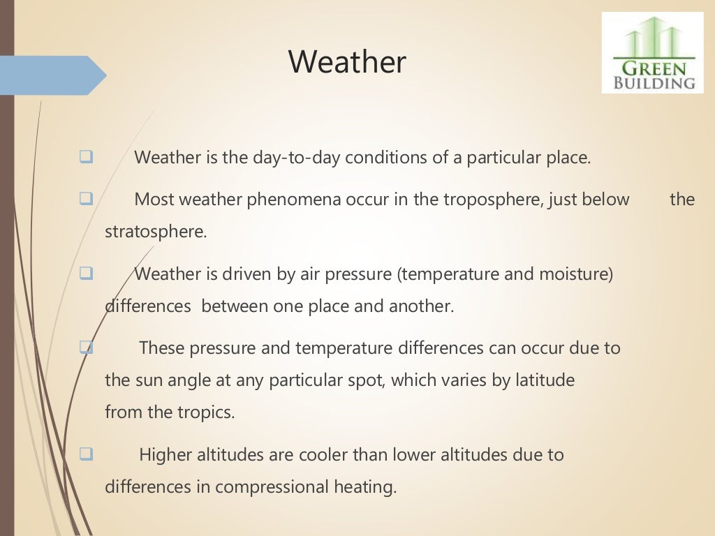 Elements of weather and climate