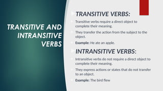 Types of Verbs In English Language basic concepts | PPTX
