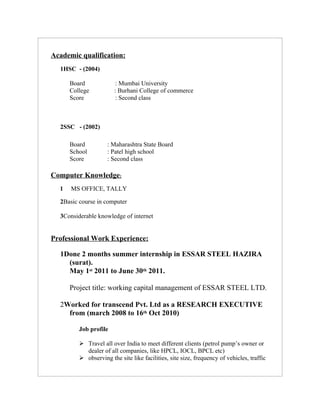 Abdul rasheed cv | DOC