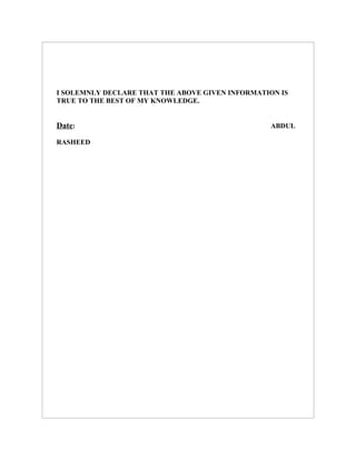 Abdul rasheed cv | DOC