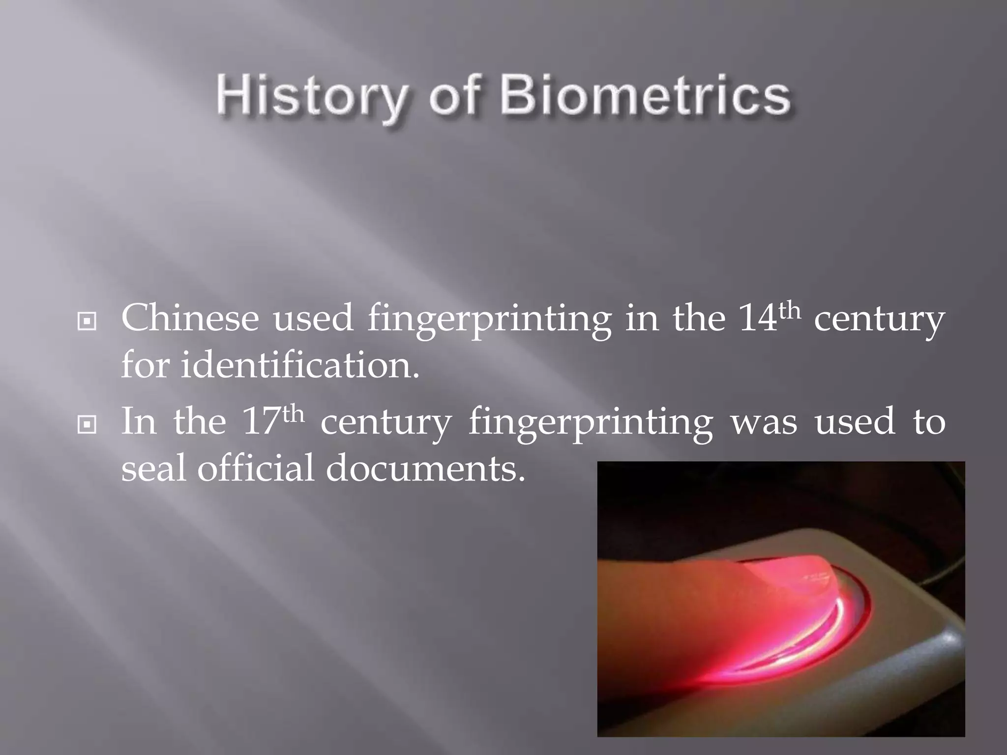Introduction To Biometrics | PPTX
