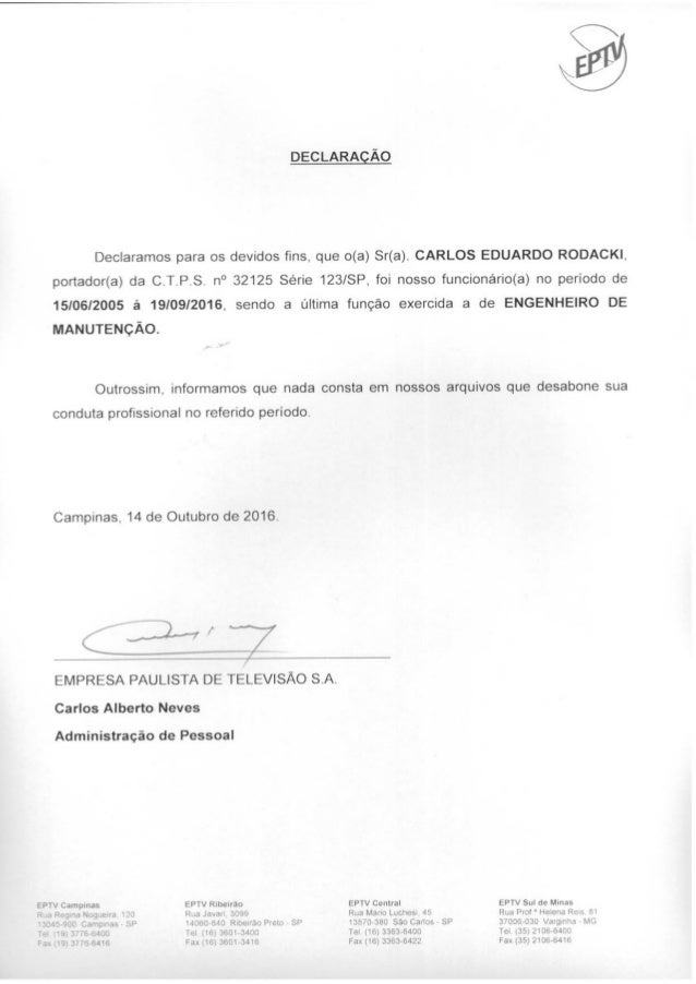 carta de referencia