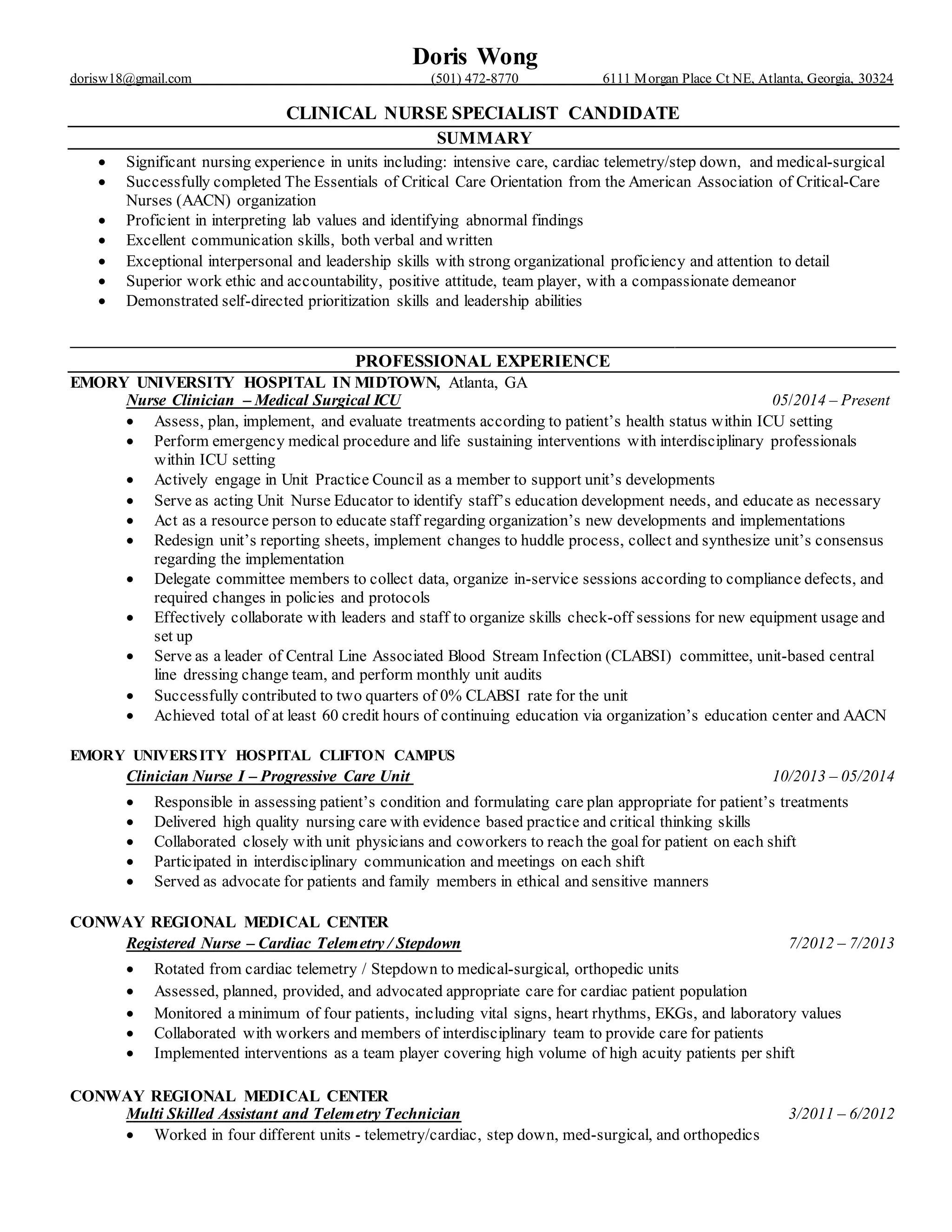 Doris Wong 2015 Resume v2 | PDF