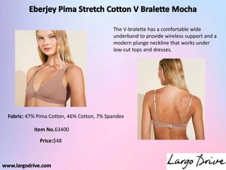 Pima Stretch Cotton V Bralette - Black - Eberjey