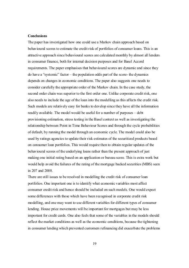 credit risk assessment in consumer lending A survey of credit and behavioural scoring: forecasting financial risk forecasting to consumer lending risk has over the last being credit scored. credit risk assessment in consumer lending A survey of credit and behavioural scoring: forecasting financial risk forecasting to consumer lending risk has over the last being credit scored.