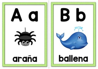 A a B b
araña ballena
 