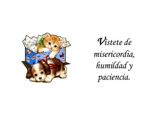 V ístete de misericordia, humildad y paciencia. 