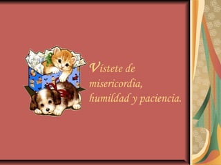 Vístete de
misericordia,
humildad y paciencia.
 