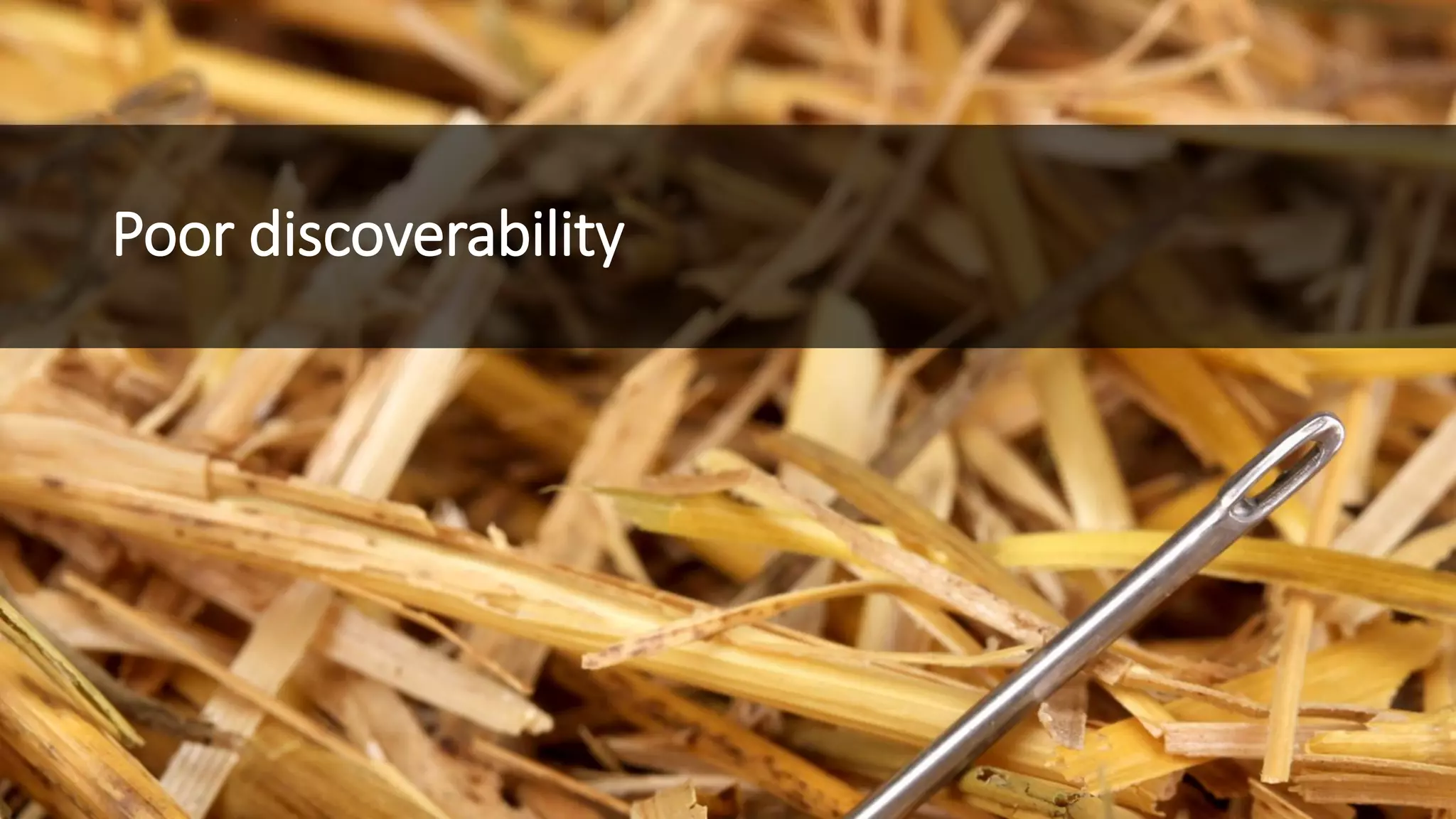 Poor discoverability  