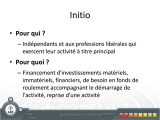 15La philosophie des aides publiques en entrepreneuriat ?Un coup de pouce … ?Une vraie valeur … ?Plusieurs utilités concrètes … ?Une forme de perversité … ?Un accès difficile … ?Bruno Wattenbergh – 24 février 2010