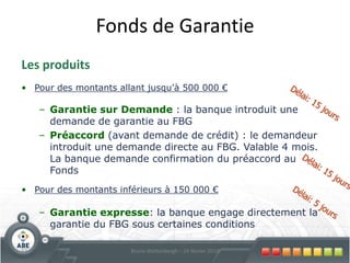 InitioPour qui ? Indépendants et aux professions libérales qui exercent leur activité à titre principalPour quoi ? Financement d'investissements matériels, immatériels, financiers, de besoin en fonds de roulement accompagnant le démarrage de l'activité, reprise d'une activité 26Bruno Wattenbergh – 24 février 2010