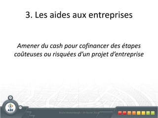 Fonds de ParticipationPeu d’inconvénients Comité de crédit parfois « assez traditionnel »Analystes pointus sollicitant des justificationsMontants limitésBesoin de fonds propres de départ à chaque intervention Concours de la banque pour tous les autres produits autres que Business Angel +Formalités administratives de mise en route parfois difficiles pour les non-initiés32Bruno Wattenbergh – 24 février 2010