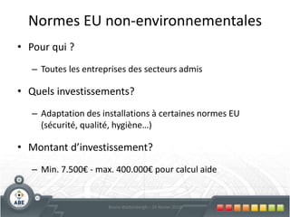 Fonds de GarantieQuels Inconvénients ?Outils initialement destinés aux classes moyennes ce qui fait que le CA / Comité de crédit a peu l’habitude des dossiers technologiquesCoût de l’intervention à charge du demandeur et de la banque, mais la banque refacture souvent sa contribution en frais de dossierCertaines banques habituées, d’autres nonAttention à la perte d’info entre banques et FGBParfois des garanties supplémentaires sont demandées41Bruno Wattenbergh – 24 février 2010