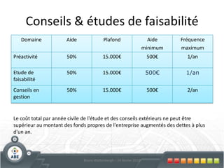 Aides expansion économiqueInvestissements généraux(14/08/2008)Investissements  «verts » (18/05/2009)Investissements pour adaptation normes EU non-environnementales (18/05/2009)Conseils & études de faisabilité (14/12/2008)Encadrement et transmission du savoir (14/08/2008)Recrutement (4/11/2008)Accueil de la petite enfance (14/08/2008)Travaux publics  (14/01/2009)45Bruno Wattenbergh – 24 février 2010Ordonnance organique 13/12/07