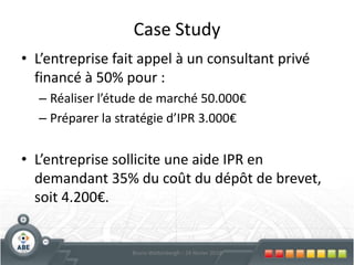 Aides à l’exportationLa participation à des programmes ou séminaires de formation La collaboration d’experts en commerce extérieur La réalisation de supports informatifs de promotion à l’exportation La prospection de marchés situés hors Union européenne La participation à des foires internationales à l’étranger et/ou pour l’invitation d’acheteurs potentiels à des foires et salons en Belgique La participation à des foires et salons internationaux hors Union européenne couplée à une prospection La participation aux appels d’offres pour des marchés hors de l’Union européenne La formation technique de clients potentiels étrangers L’ouverture de bureaux collectifs de représentation hors de l’Union européenneIntervention allant jusqu’à 50%77Bruno Wattenbergh – 24 février 2010