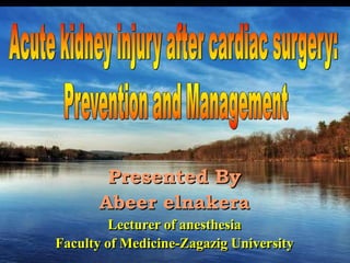 Presented By
       Abeer elnakera
         Lecturer of anesthesia
Faculty of Medicine-Zagazig University RC (UK)
 