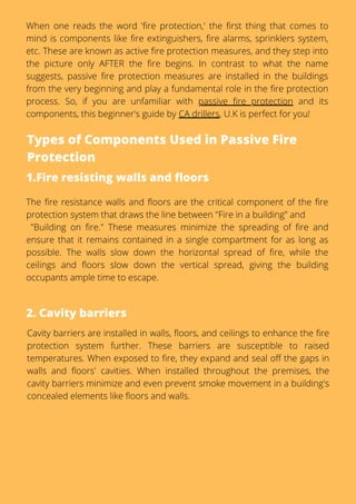 A Beginner's Guide to Components of Passive Fire Protection | PDF