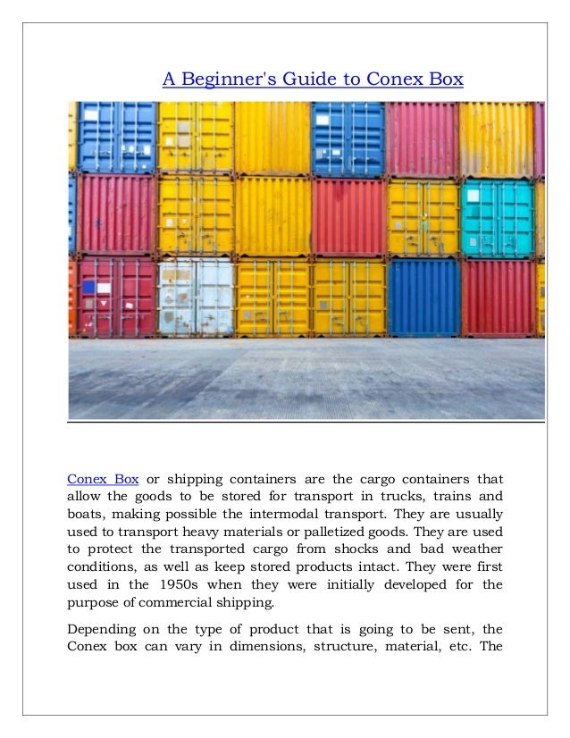A Beginner's Guide to Conex Box