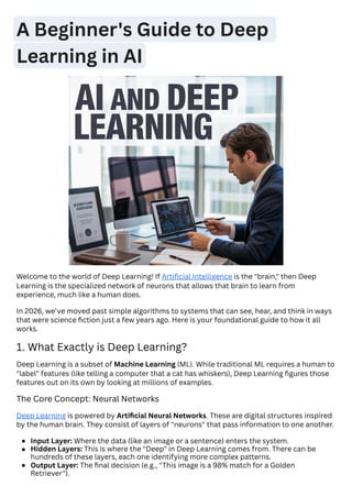 A Beginner's Guide to Deep Learning in AI. | PDF