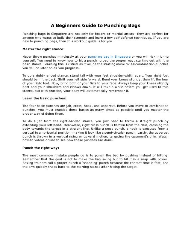 A beginners guide to punching bags