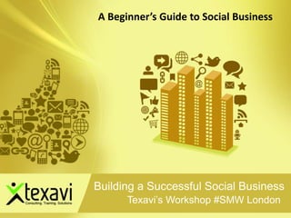 Building a Successful Social Business
Texavi’s Workshop #SMW London
A Beginner’s Guide to Social Business
 