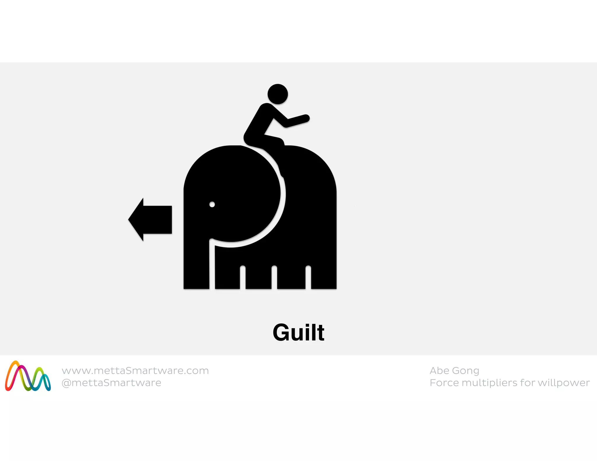 www.mettaSmartware.com
@mettaSmartware
Abe Gong
Force multipliers for willpower
Guilt
 