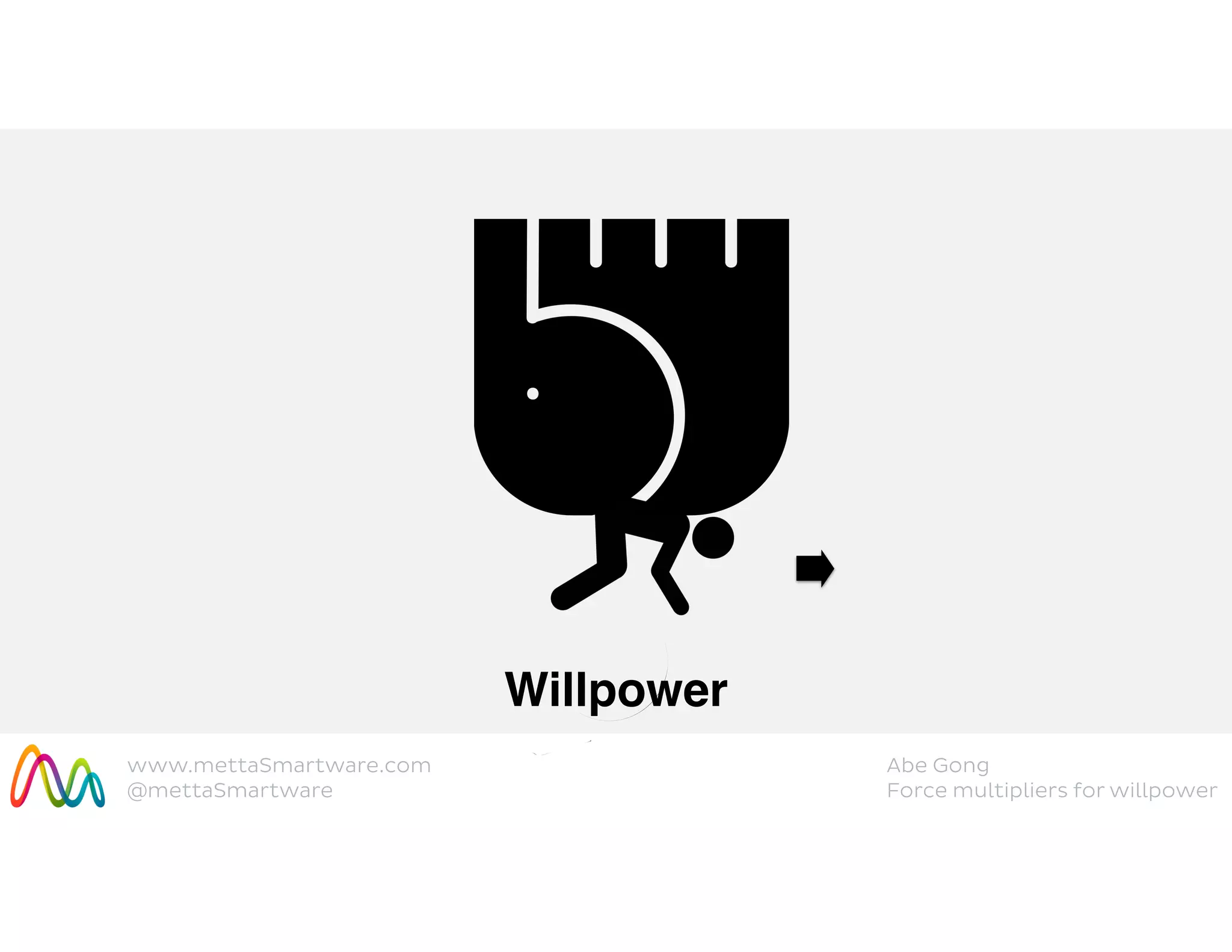 www.mettaSmartware.com
@mettaSmartware
Abe Gong
Force multipliers for willpower
Willpower
 