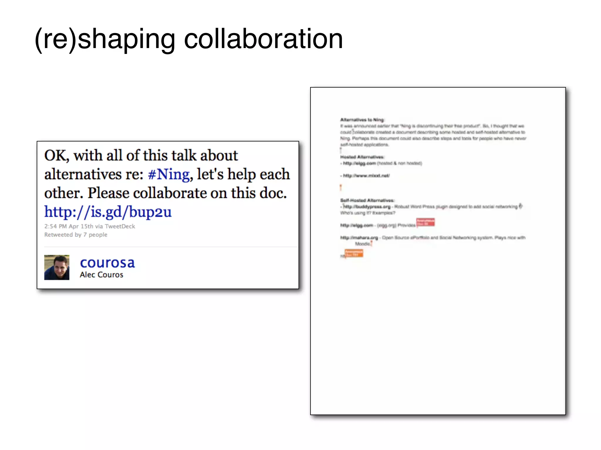 (re)shaping collaboration
 