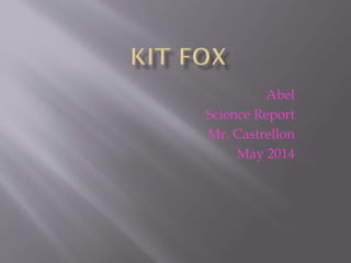 Abel
Science Report
Mr. Castrellon
May 2014
 