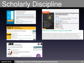 Scholarly Discipline
Abelardo Pardo Technology for Active and Personalised Engineering Education 20
 