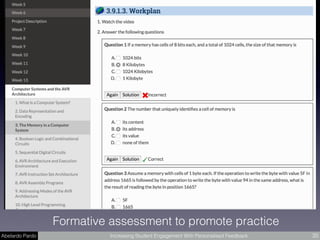 Abelardo Pardo Increasing Student Engagement With Personalised Feedback 35
Formative assessment to promote practice
 
