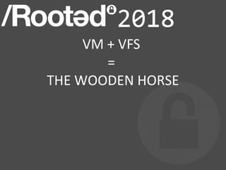 VM + VFS
=
THE WOODEN HORSE
 