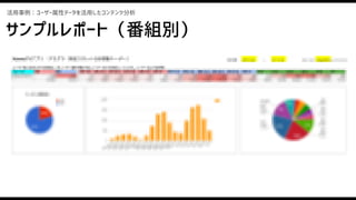サンプルレポート（番組別）
活用事例：ユーザー属性データを活用したコンテンツ分析
 