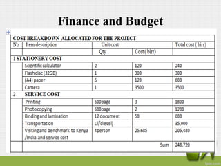 Finance and Budget
 