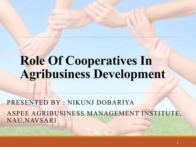 Role Of Cooperatives in AgriBusiness Development | PPTX | Agriculture ...