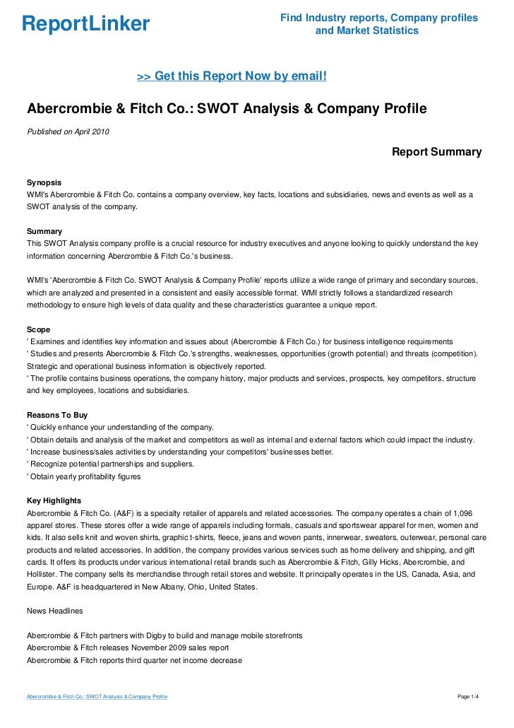Abercrombie \u0026 Fitch Co.: SWOT Analysis 
