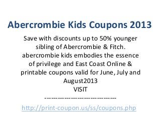 a&f kids promo code