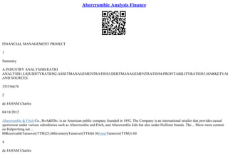 Abercrombie Analysis Finance | PPT