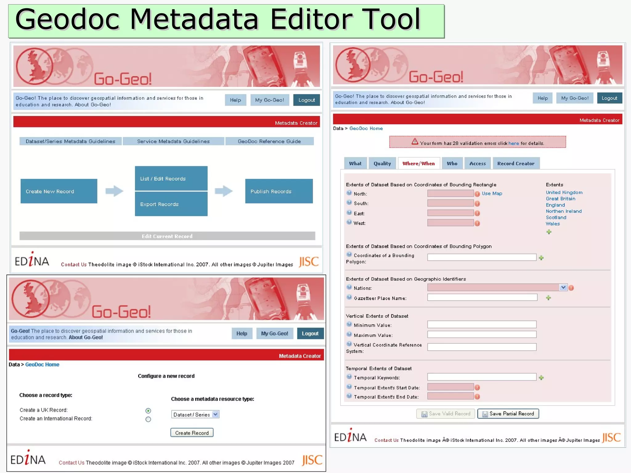 Geodoc Metadata Editor Tool 