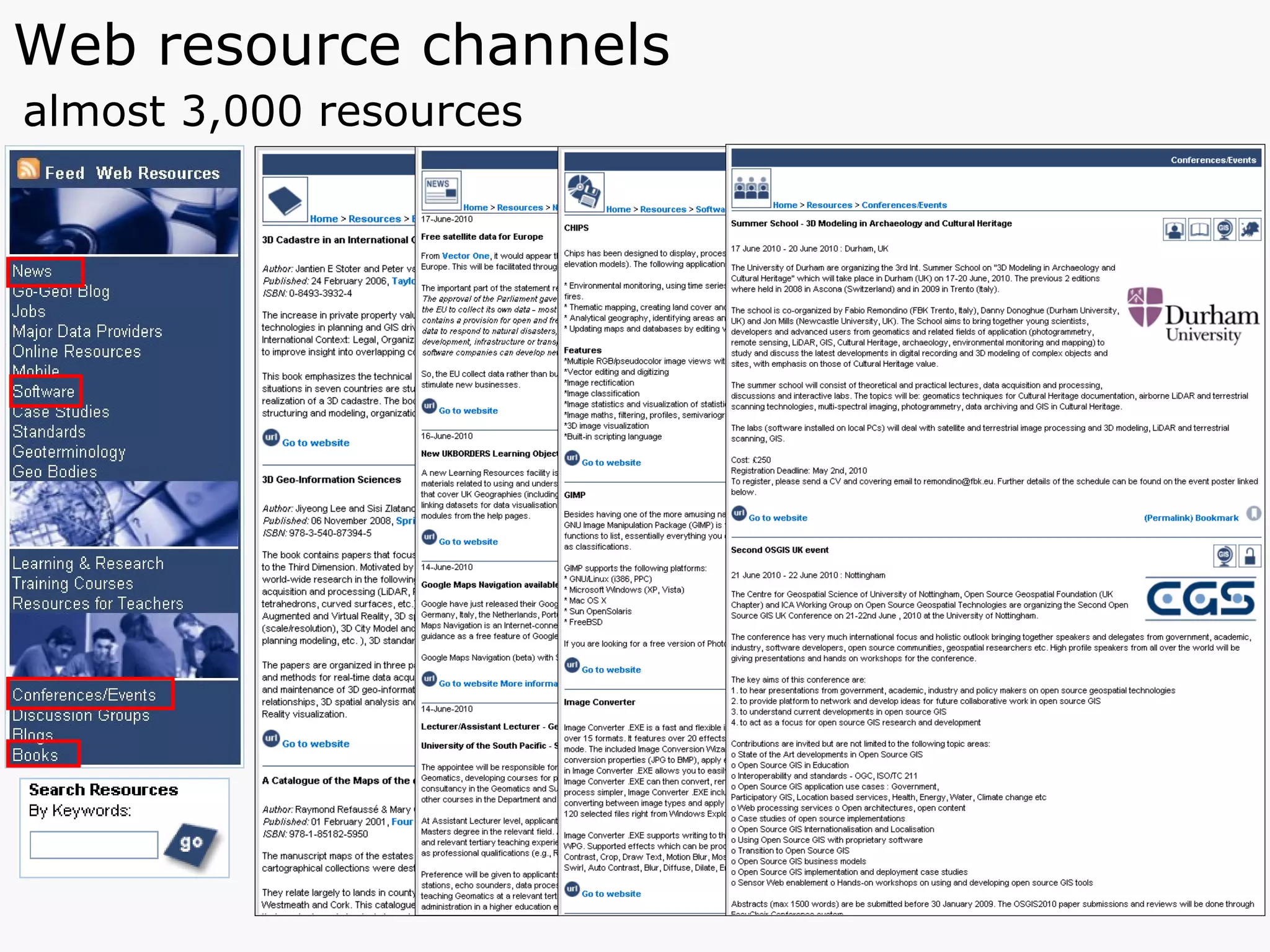 Web resource channels almost 3,000 resources 